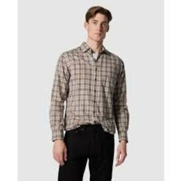 NWT Rudd & Gunn long-sleeved, button-down flannel men shirt. Features a brown, g - Picture 1 of 7